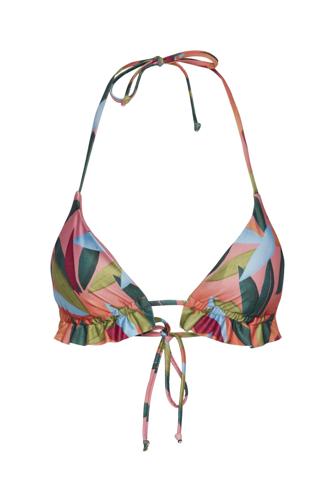 Pieces Pcamanda Bikini Triangle Top Sww 4448909 blazing orange tropical flower