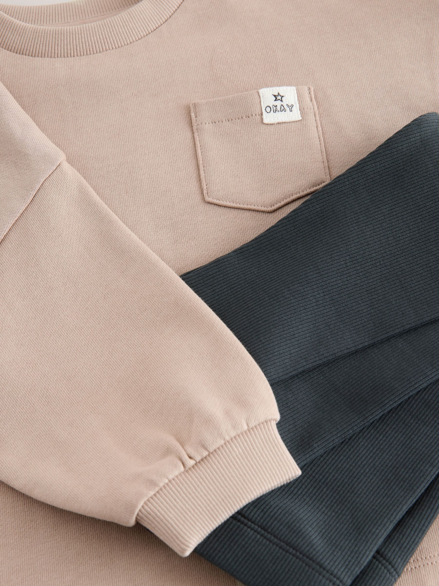 Pastelgeel - Set met top met lange mouwen en legging (3 mnd-7 jr)
