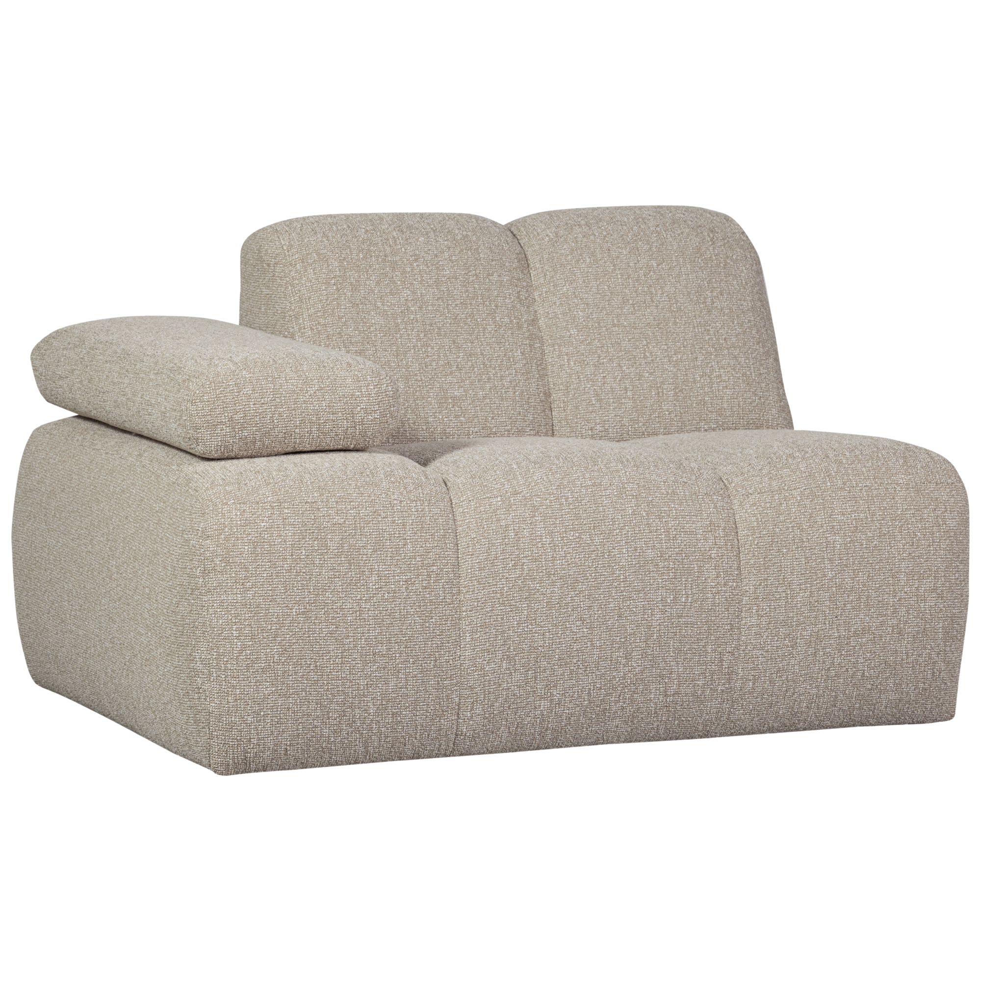 1-zits bankje Mojo Mojo 1-zits Bankje met Arm Links - Bouclé - Beige Melange