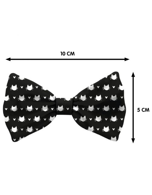 Plenty Gifts Bow Tie Cat Black White - Cadeau - 4x12x1 cm Zwart Wit S
