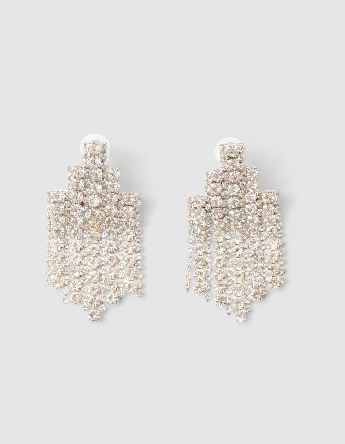 Big Strass Oorbellen Zilver