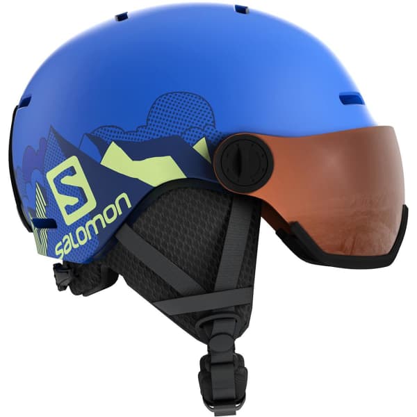 Casque de ski SALOMON GROM VISOR POP BLUE MAT/UNIV.