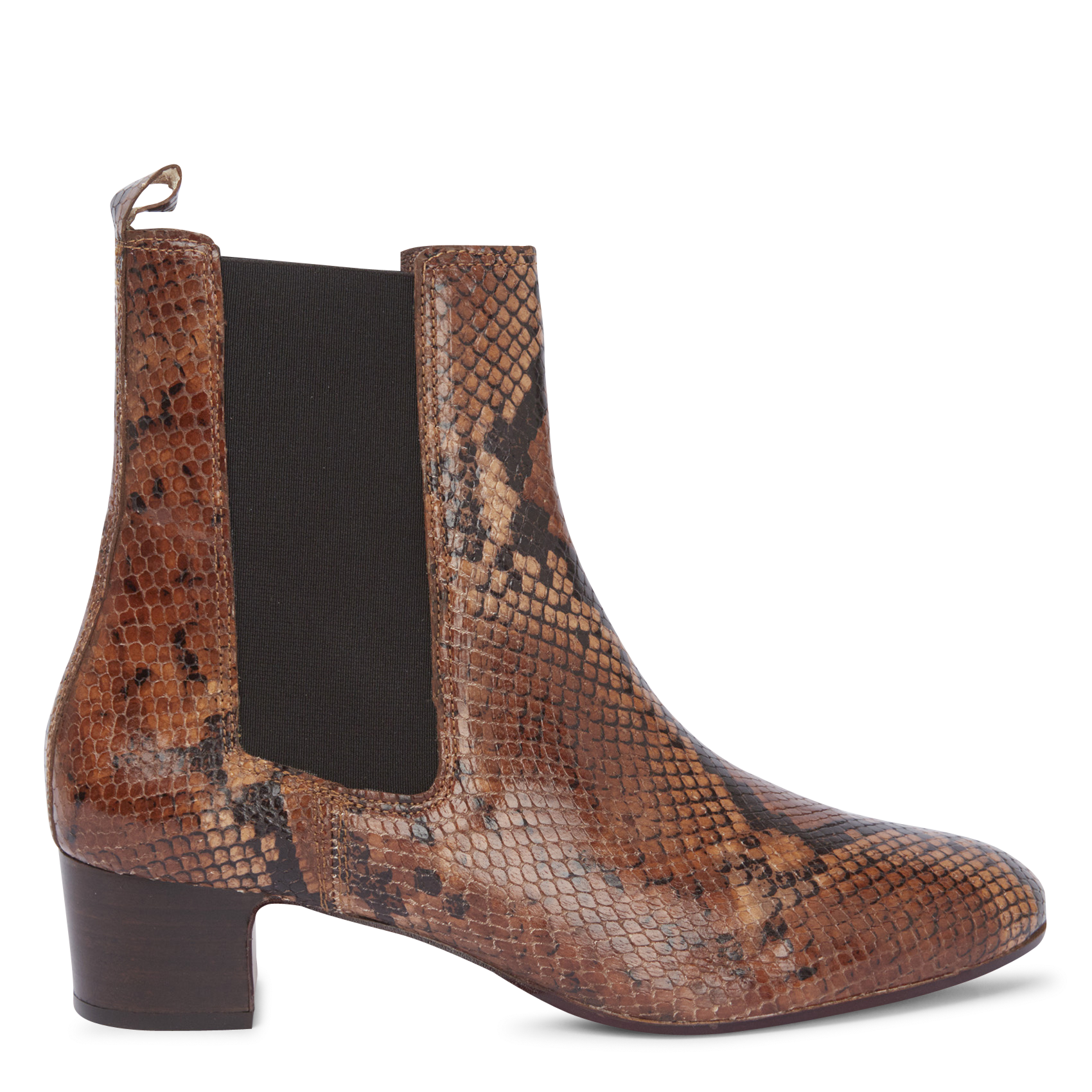 NIABELLA - Bottines en cuir aspect python| Marron