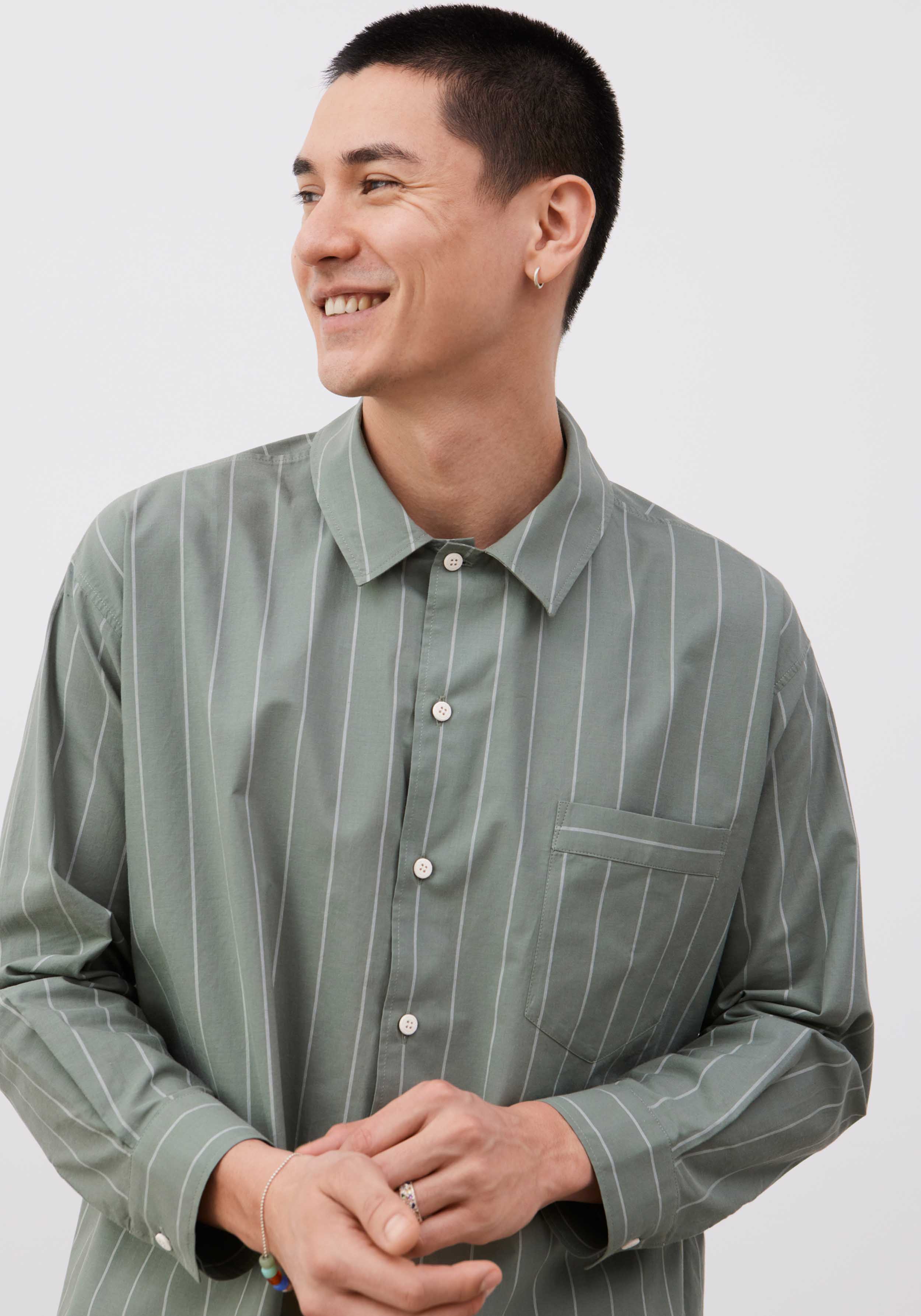 Lavie Hemd Yoko Striped Fichtengrün/Undyed