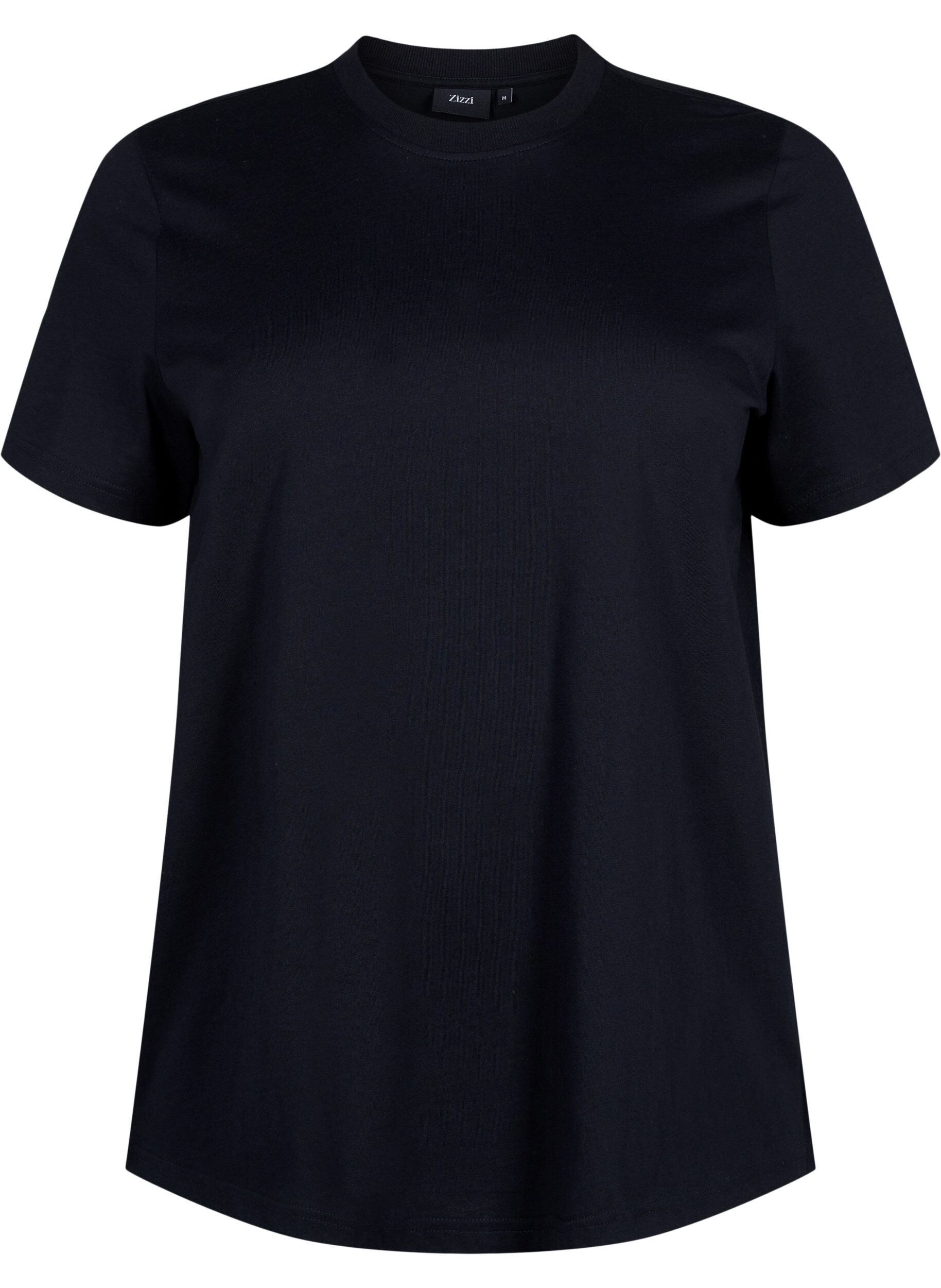 Basis t-shirt i bomuld med rund hals