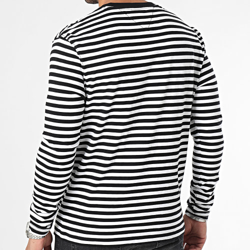 Tee Shirt Manches Longues Basic Striped 8254 Blanc Noir