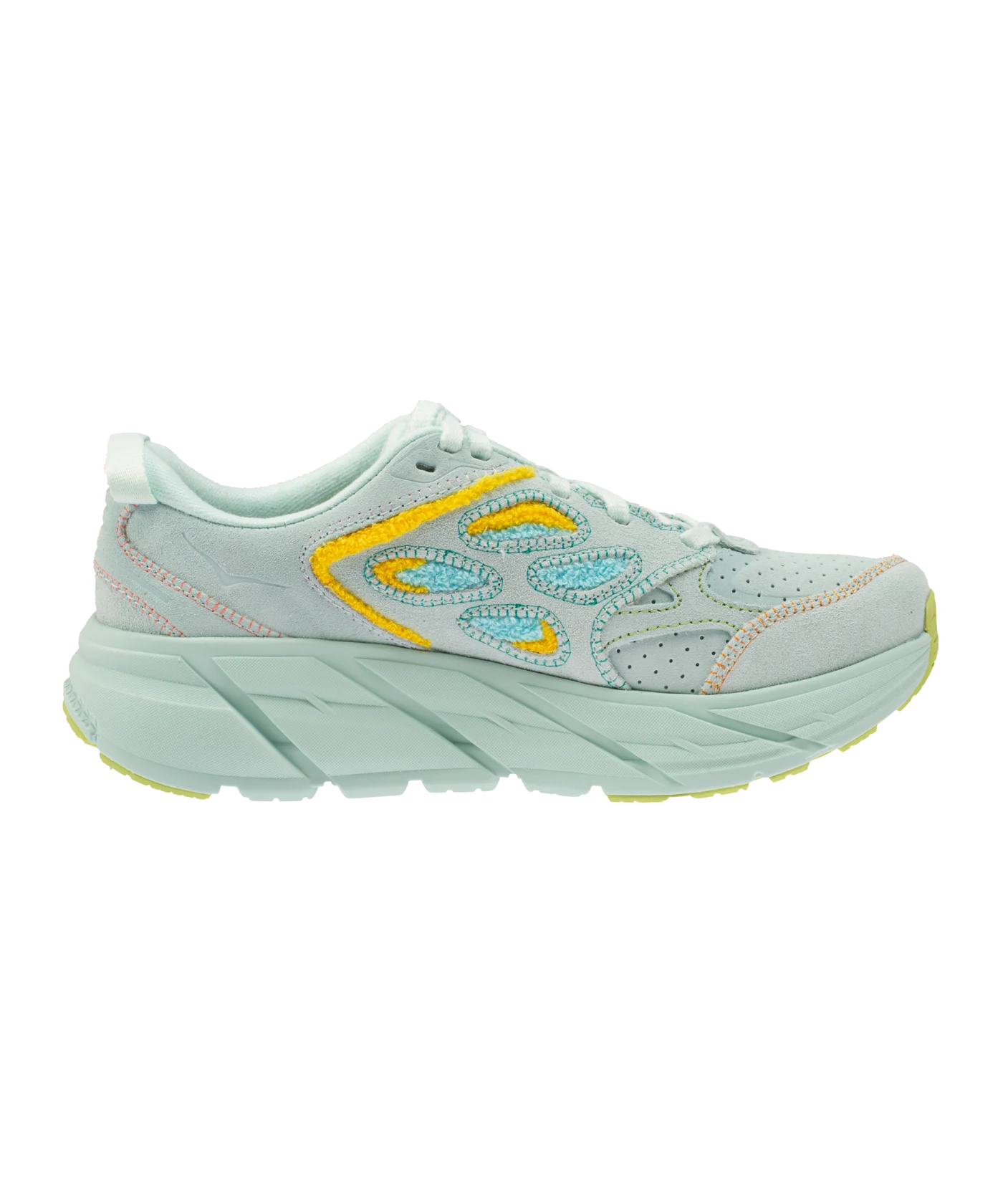HOKA Clifton L Embroidery Blau Gelb
