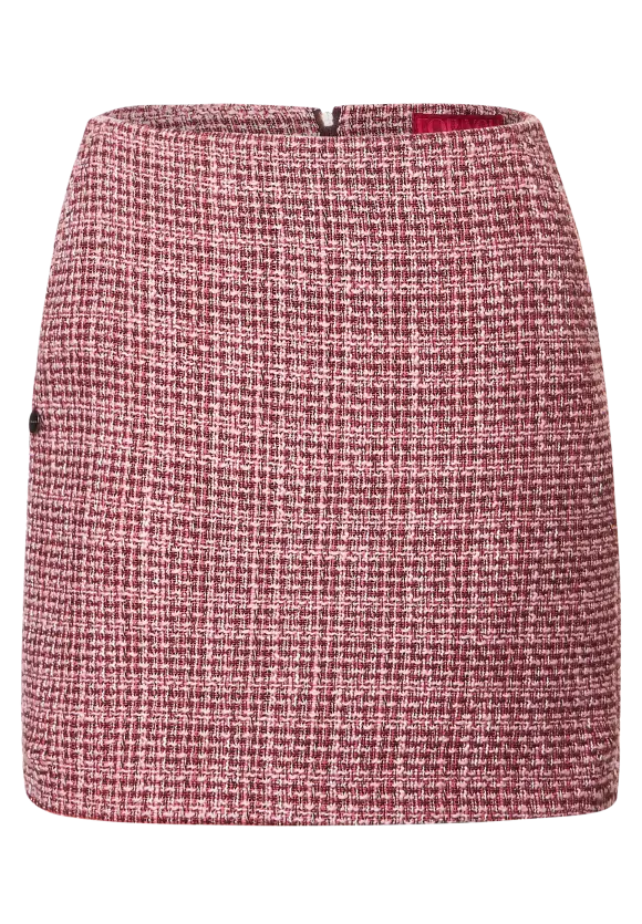 Bouclérock mit Zipper - legend rose