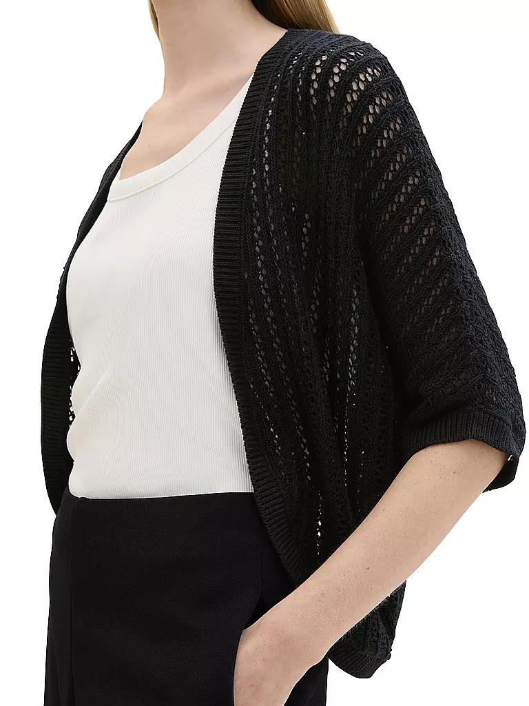 TOM TAILOR Strickjacke  schwarz