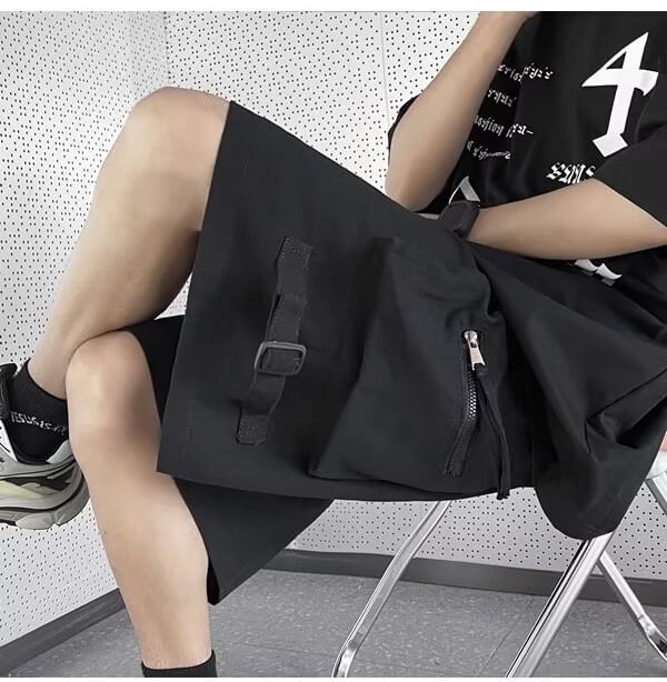 Craltuxe - Effen cargoshorts met trekkoordtaille