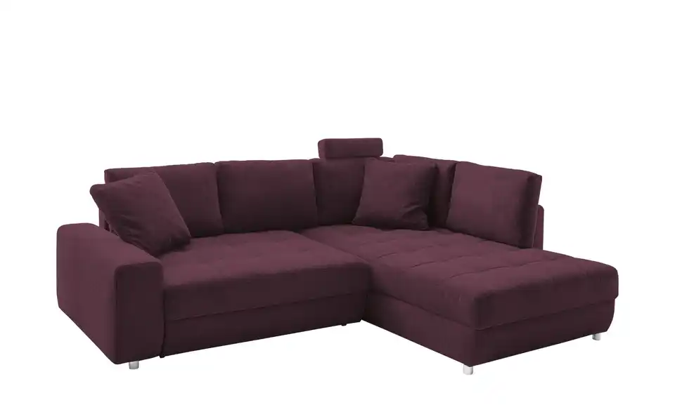 Ecksofa Arissa de Luxe Burgund rechts Webstoff