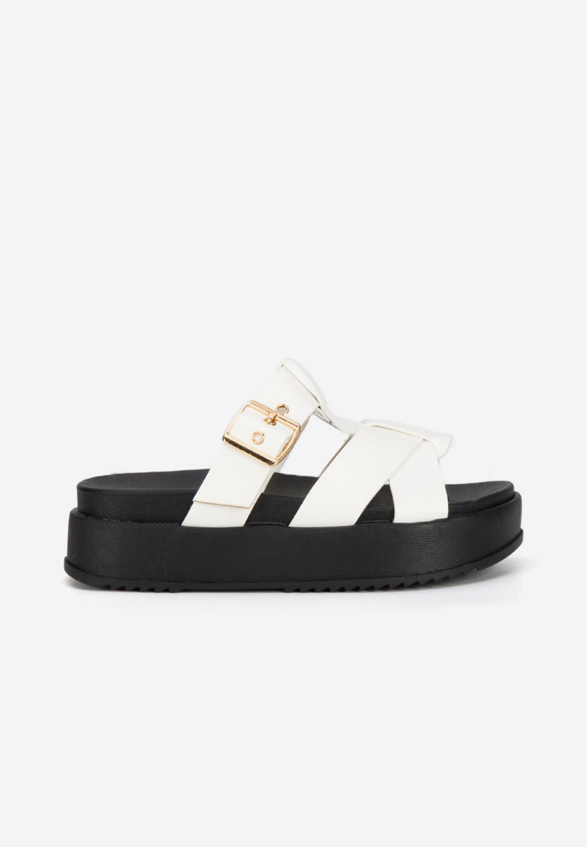 Mules à plateforme blancs Inaria