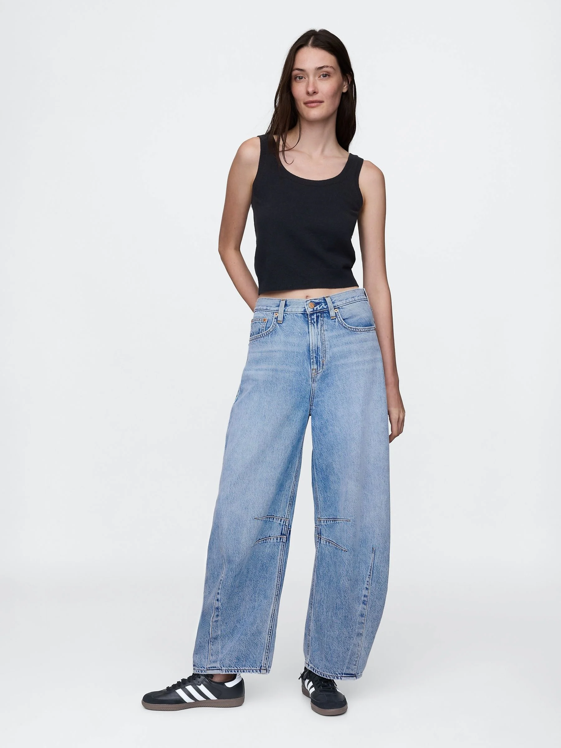 Blauw - Gap UltraSoft jeans met hoge taille en hoefijzervormige pijpen