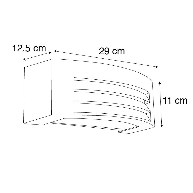 Moderne wandlamp, lichtgrijs, IP44 - Hurricane 1