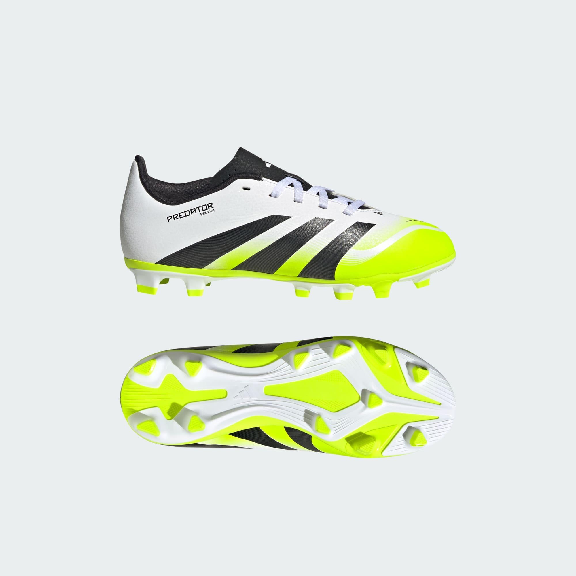 Predator Club FG/MG Junior Cloud White/Core Black/Lucid Lemon