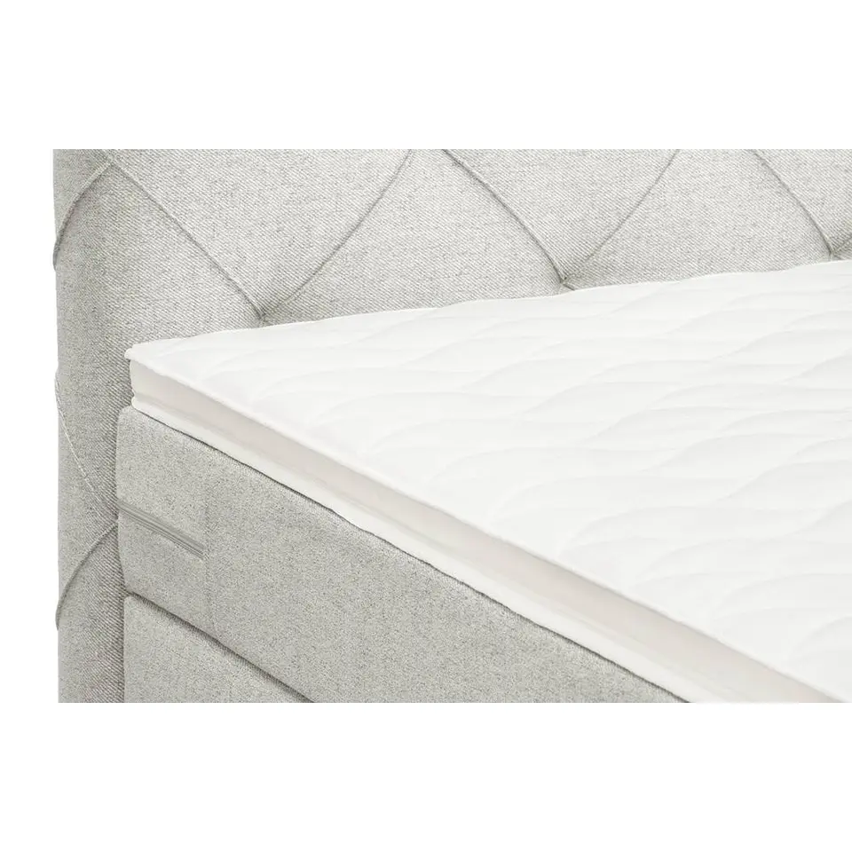 Boxspring met opbergruimte Liv geruit - ecru - 180x200 cm
