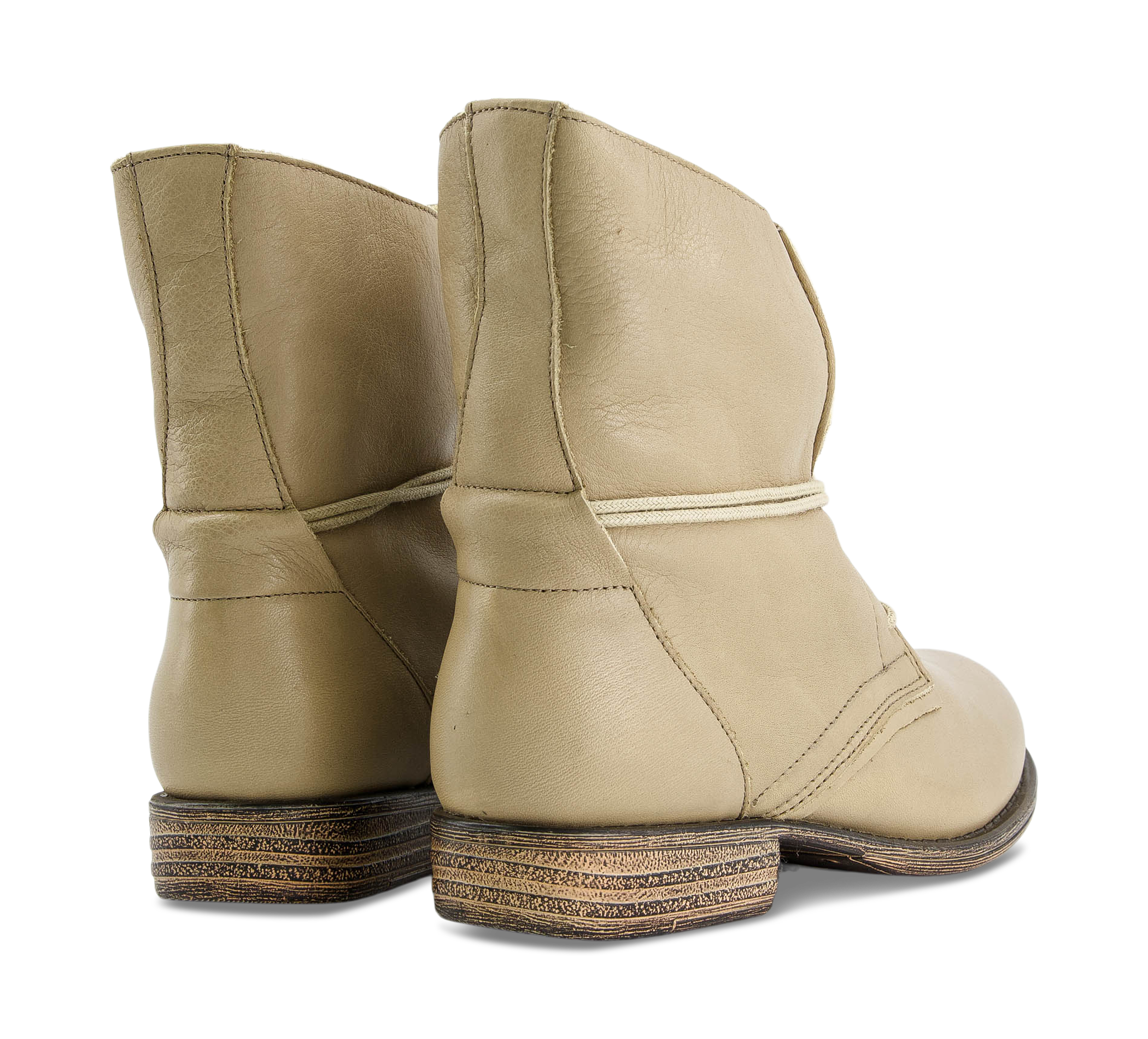 1874 by Walder Schnürstiefel beige/taupegrau