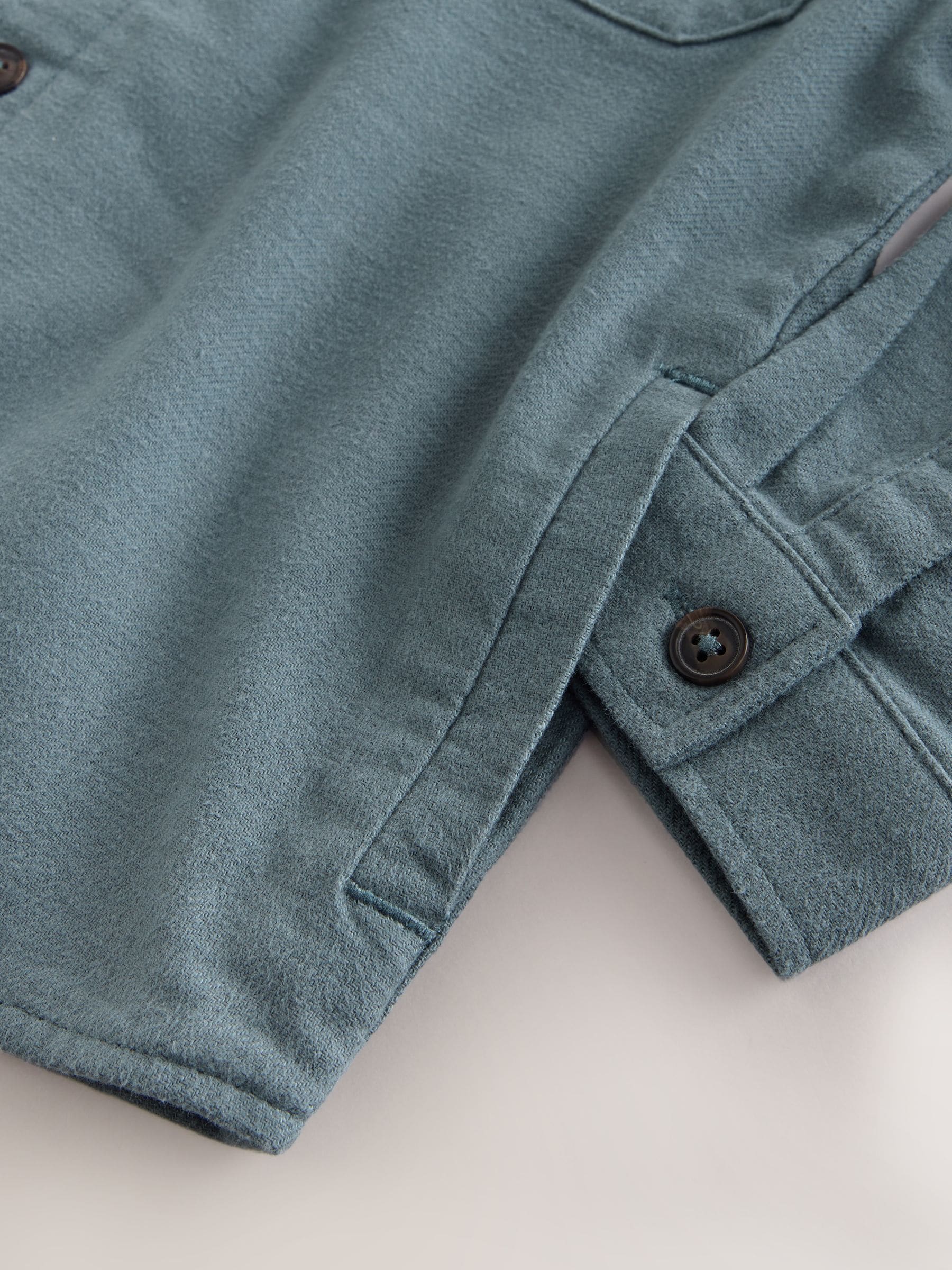 Petroliumblauw - Geborsteld overshirt (3-16jr)