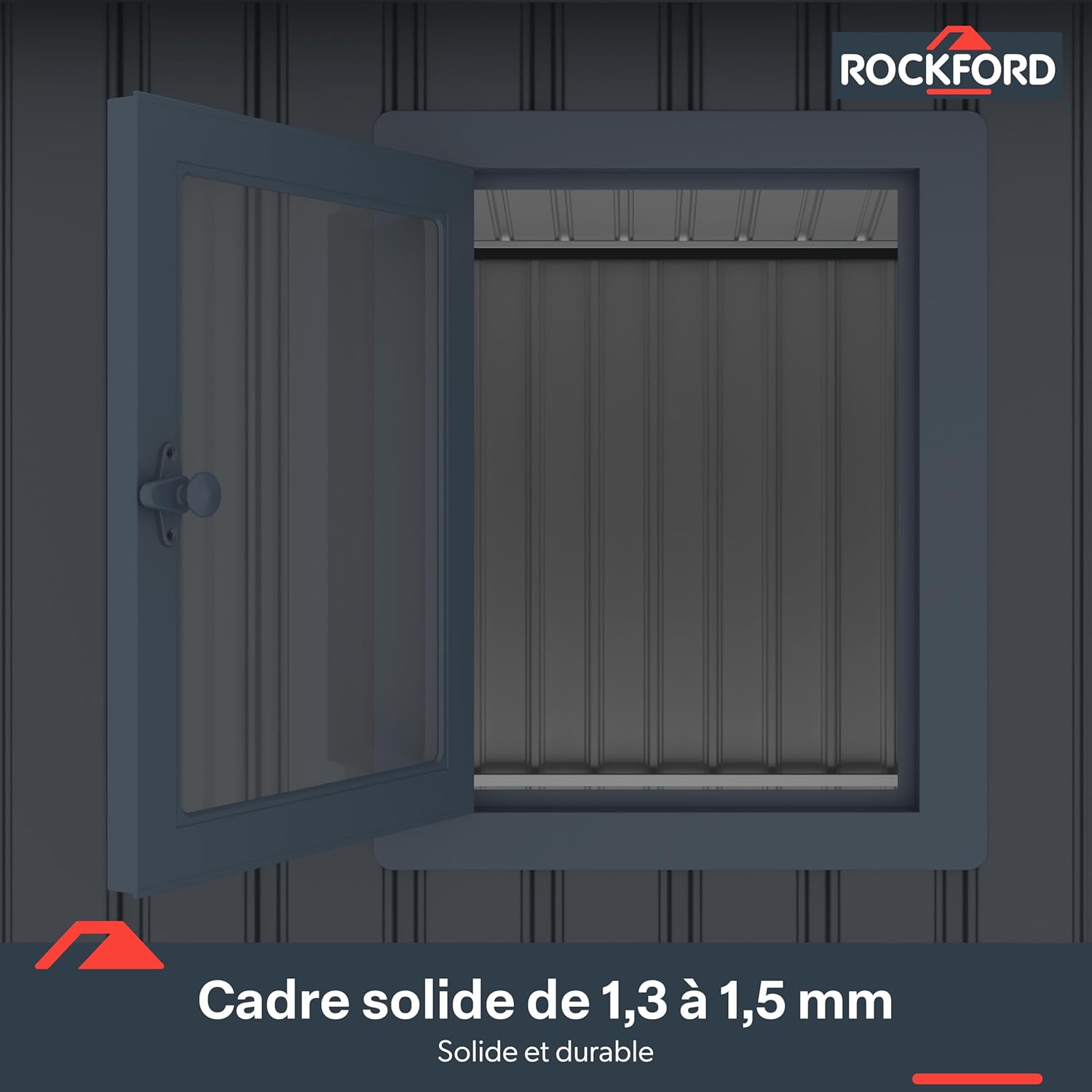 Rockford Porto 400 Gartenhaus aus Metall, Anthrazit