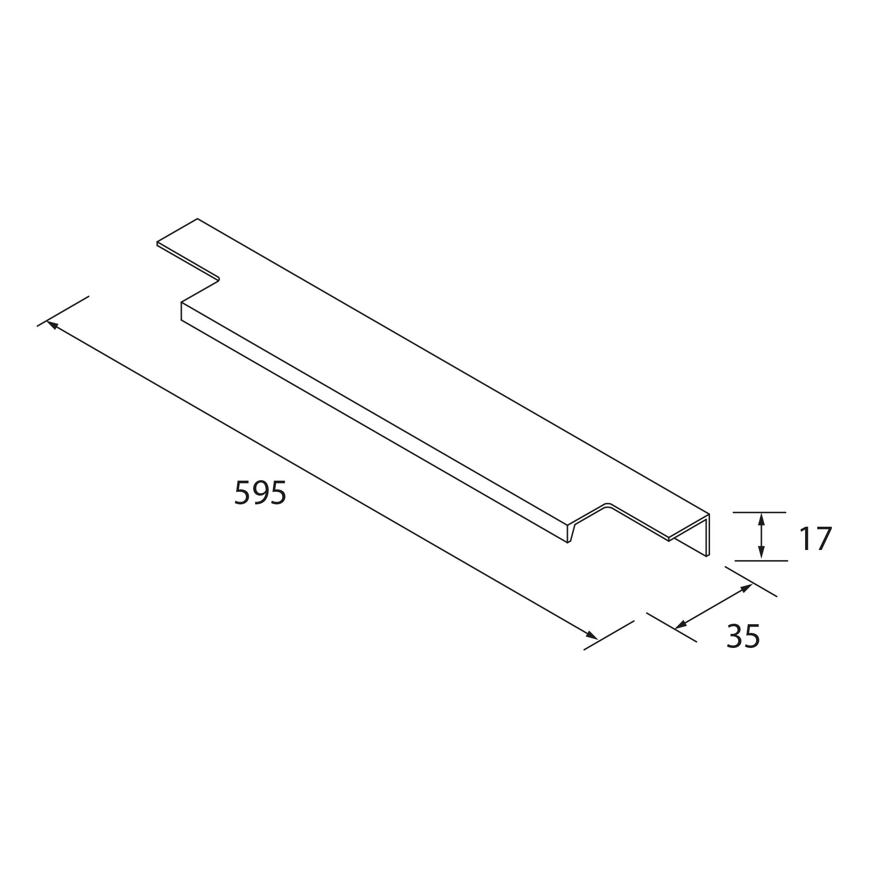 Muebles Lena meubelgreep 60cm zwart mat