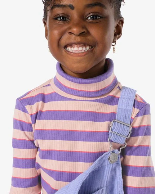 t-shirt enfant côtelé avec col violet