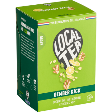 Localtea Gember Kick Groene Thee met Gember, Citroen & Hop 18 x 1,5 g