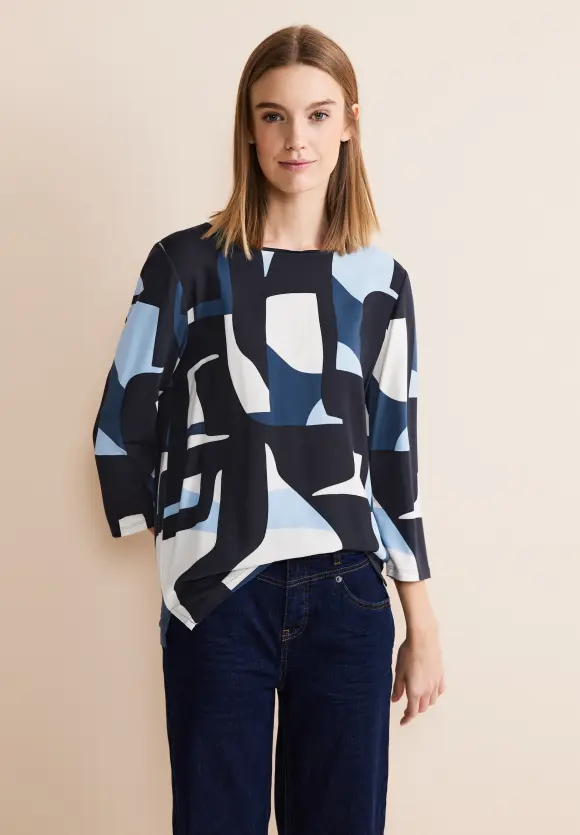 Shirt mit grafischem Print - deep blue