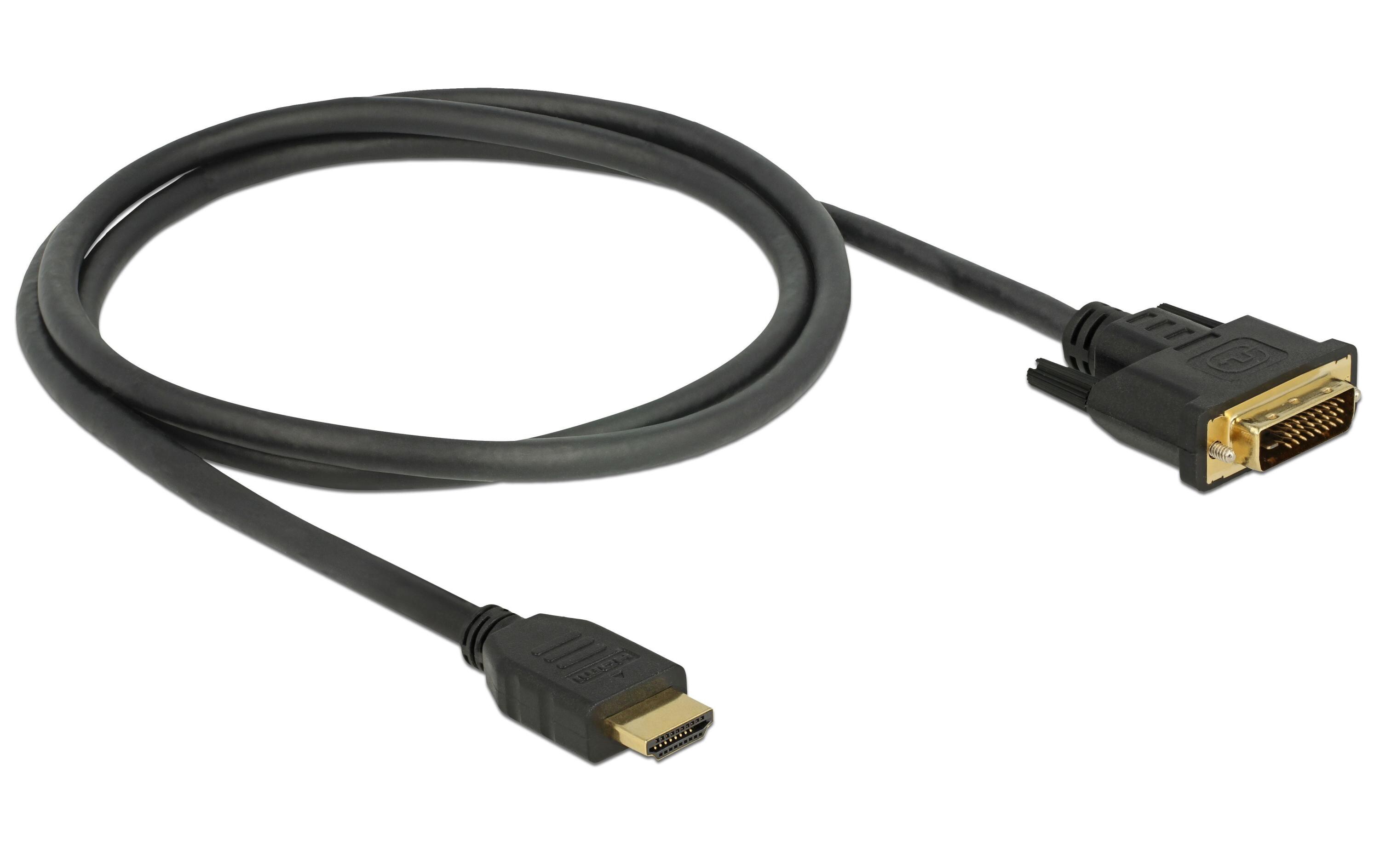 Kabel HDMI – DVI, 1 m, bidirektionalDelock HDMI zu DVI 24+1 Kabel bidirektional 1 m