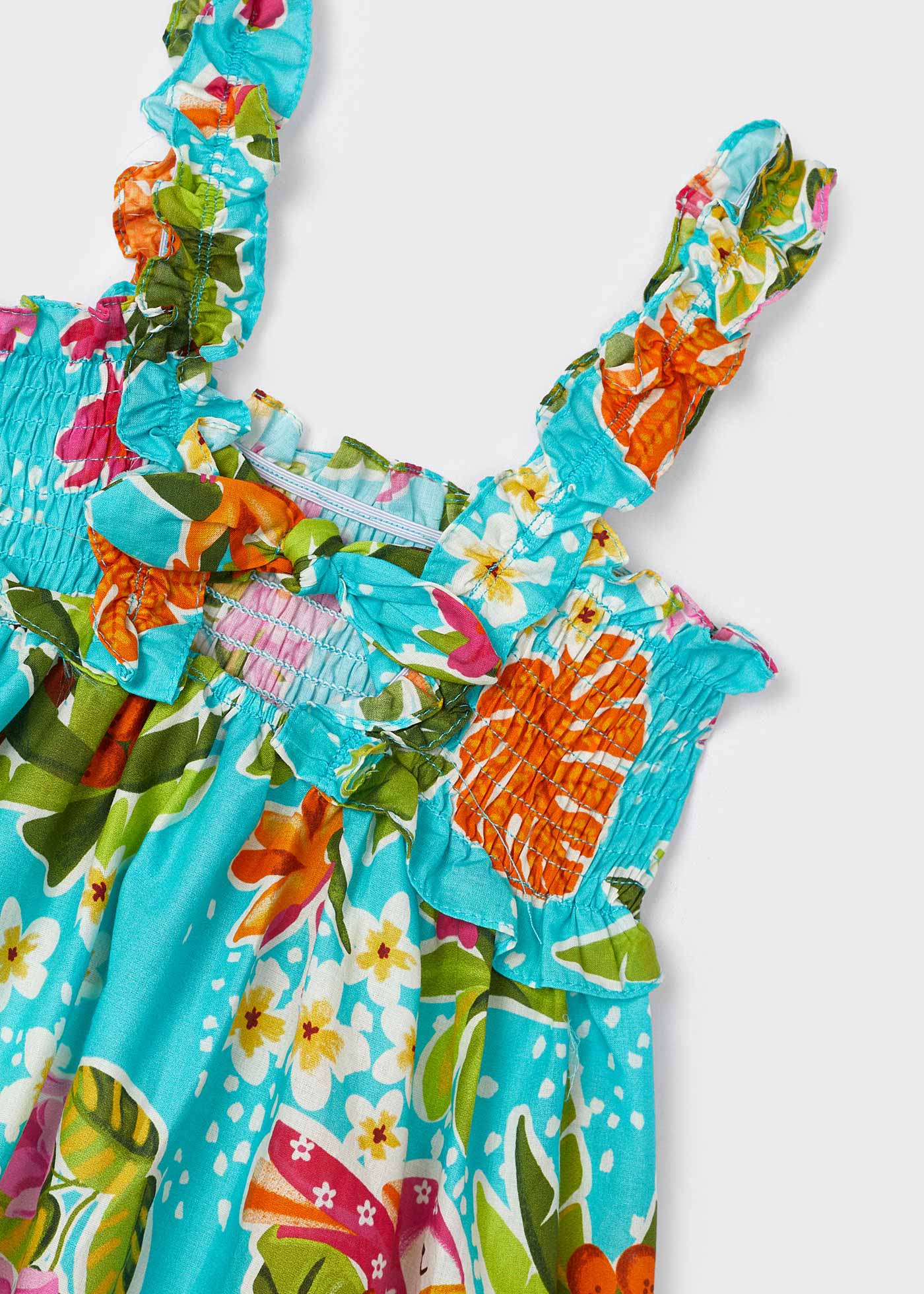 Vestido jade para menina com faixa de cabelo em voile