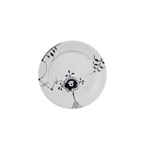 Royal Copenhagen Sort Mega Riflet Frokosttallerken, Sort, Ø22 cm