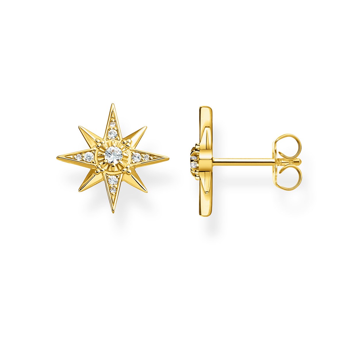 Clous d'oreilles Thomas Sabo étoile et oxydesargent 925 doré