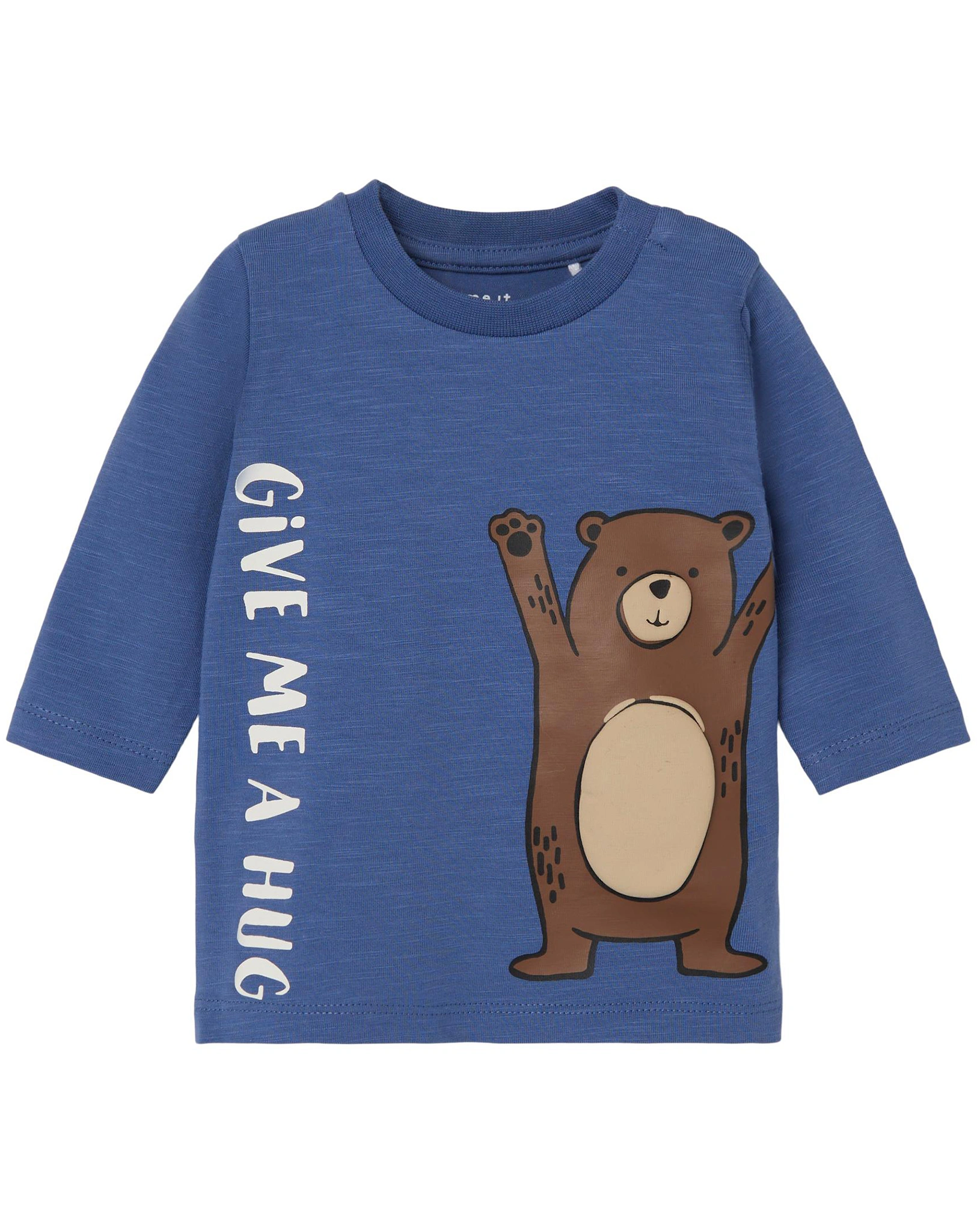 Langarmshirt NBMSOLFO BEAR HUG in bijou blue
