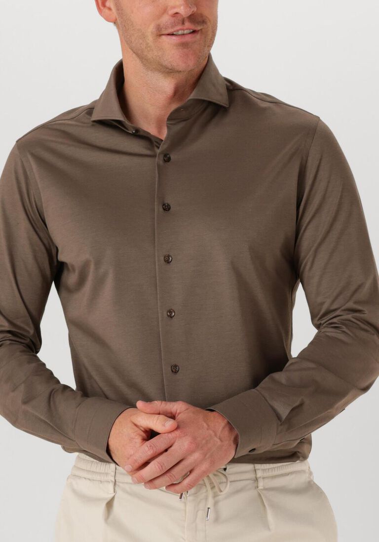 bruine profuomo klassiek overhemd shirt x-cutaway sf japanese knitted