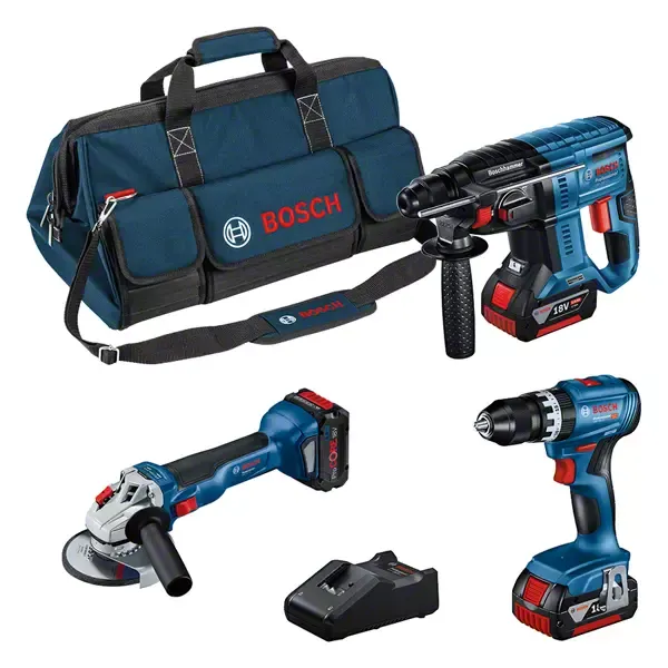 COMBI-SET OF 3 TOOLS: GSB + GWS + GBH + 2 GBA 18V 5.0AH BATTERIES + PROCORE18V 5.5AH + GAL PROFESSIONAL