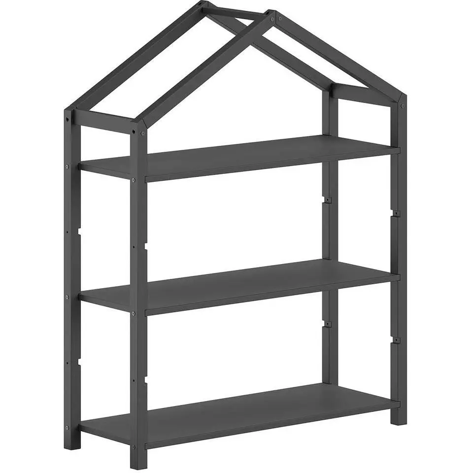 Boekenrek Dallas - 111x40x141cm - massief dennenhout - antraciet