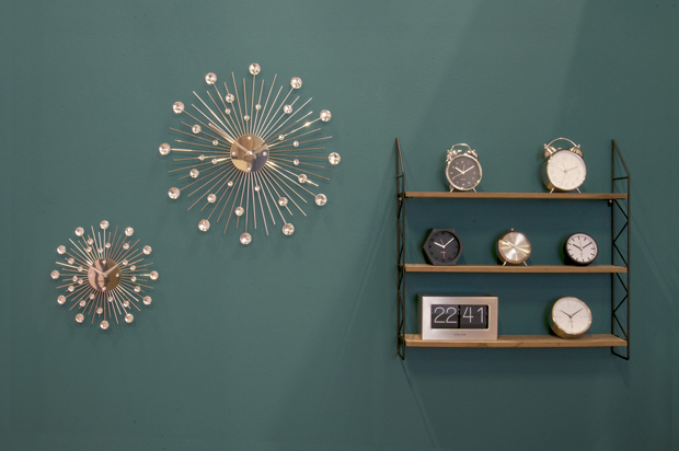 Wall clock Sunburst crystal medium