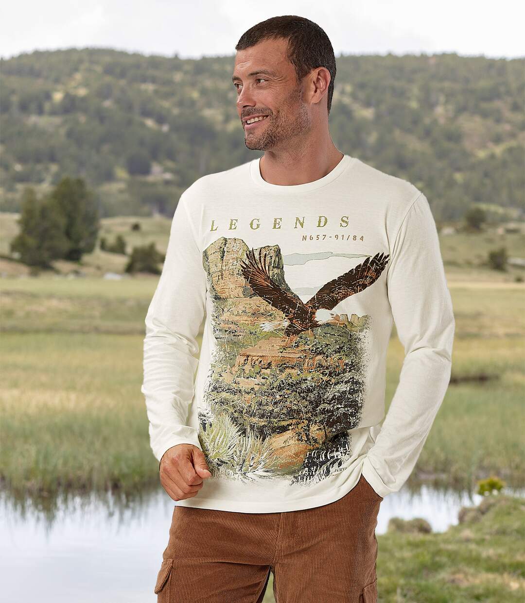 Lot de 2 Tee-Shirts Motif Pygargue