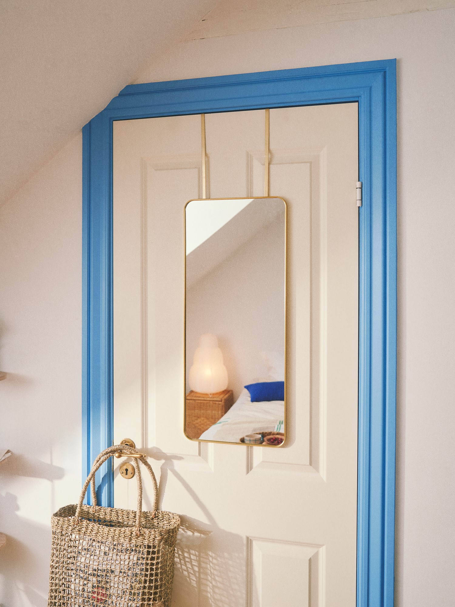 Spejl til dør | 30 x 70 cm.  | Gold