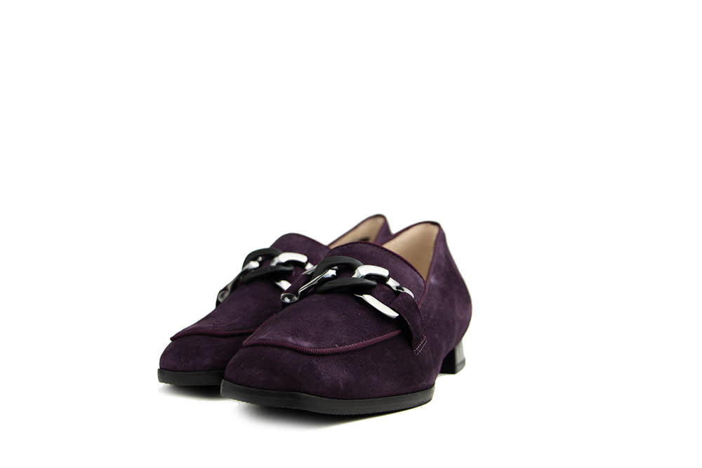 Hassia Loafer Ketting Plum Suede Napoli