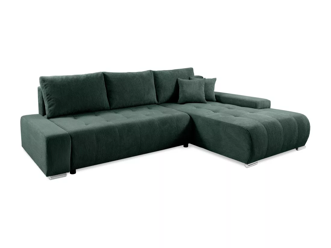 CANAPÉ D'ANGLE avec coffre de rangement Tragel L, vert