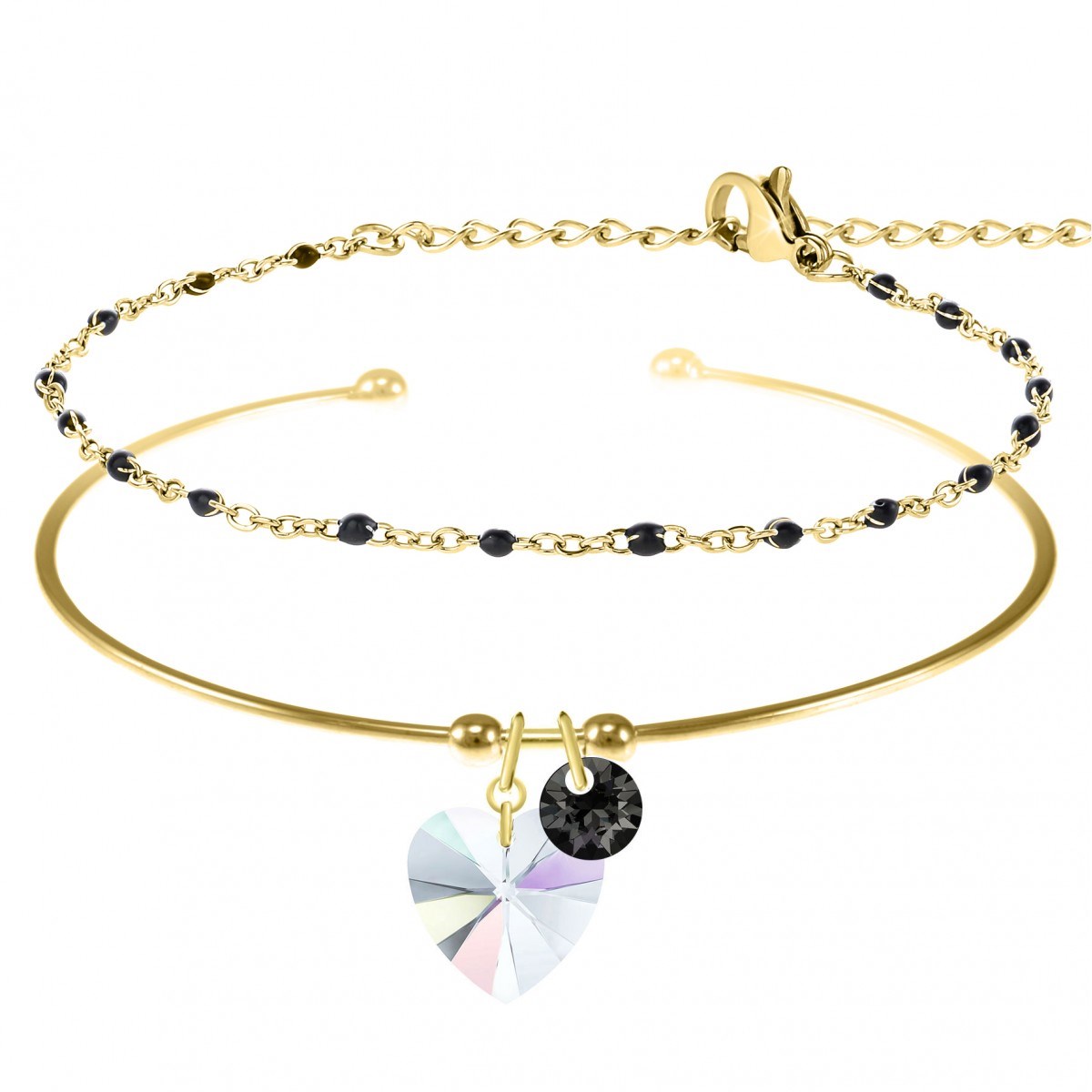 Lot de 2 bracelets SC Bohème ornés de Cristaux scintillants