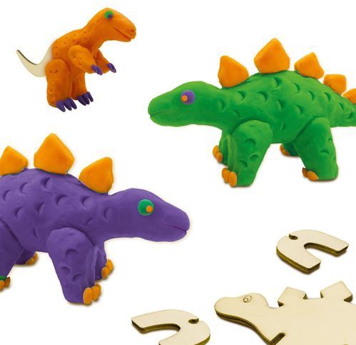 SES - Klei Dino - Speelgoed - Multikleur - Inclusief Houten Skeletten