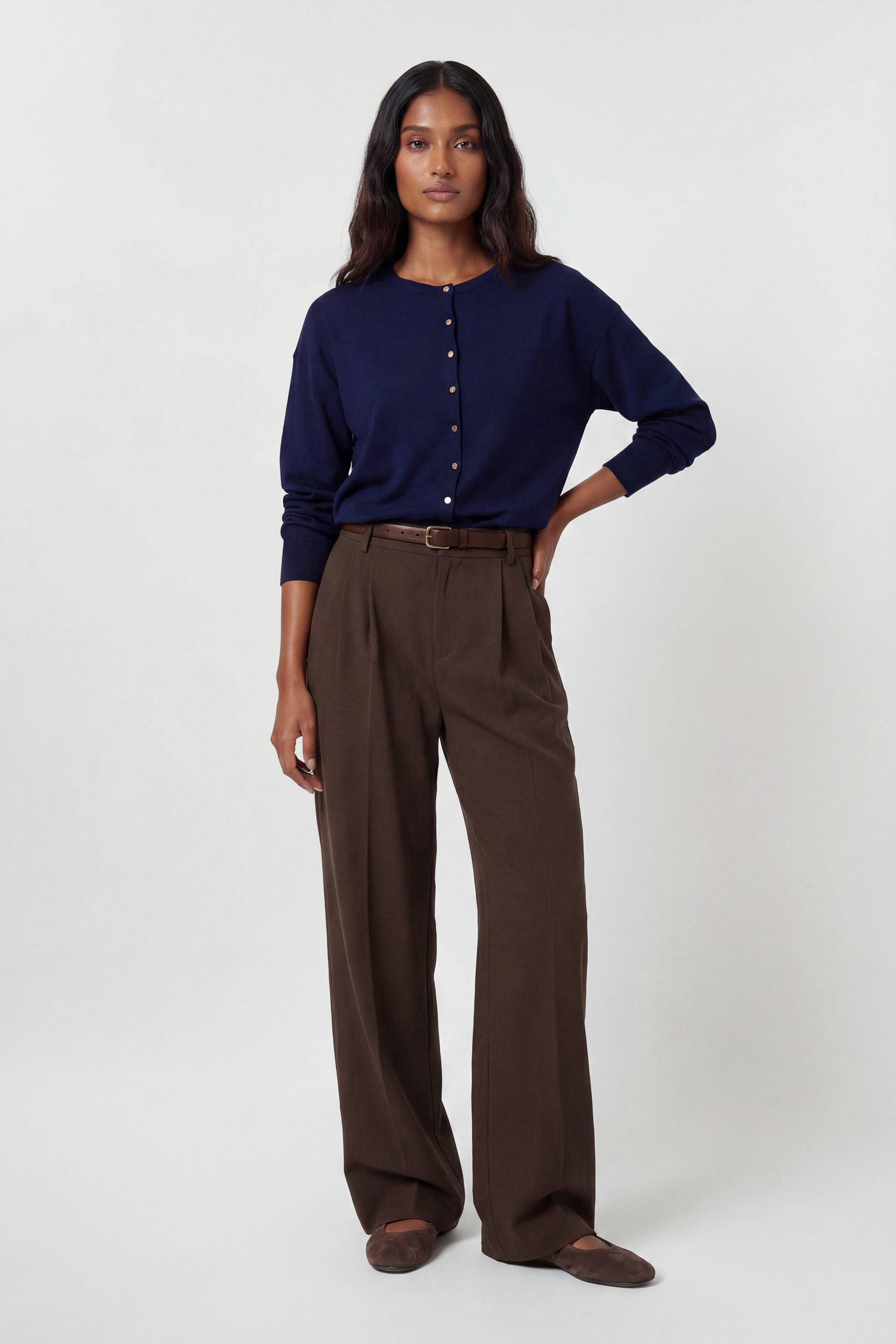 KarenMillen Cardigan En Maille Mélangée Viscose À Manches Ballon