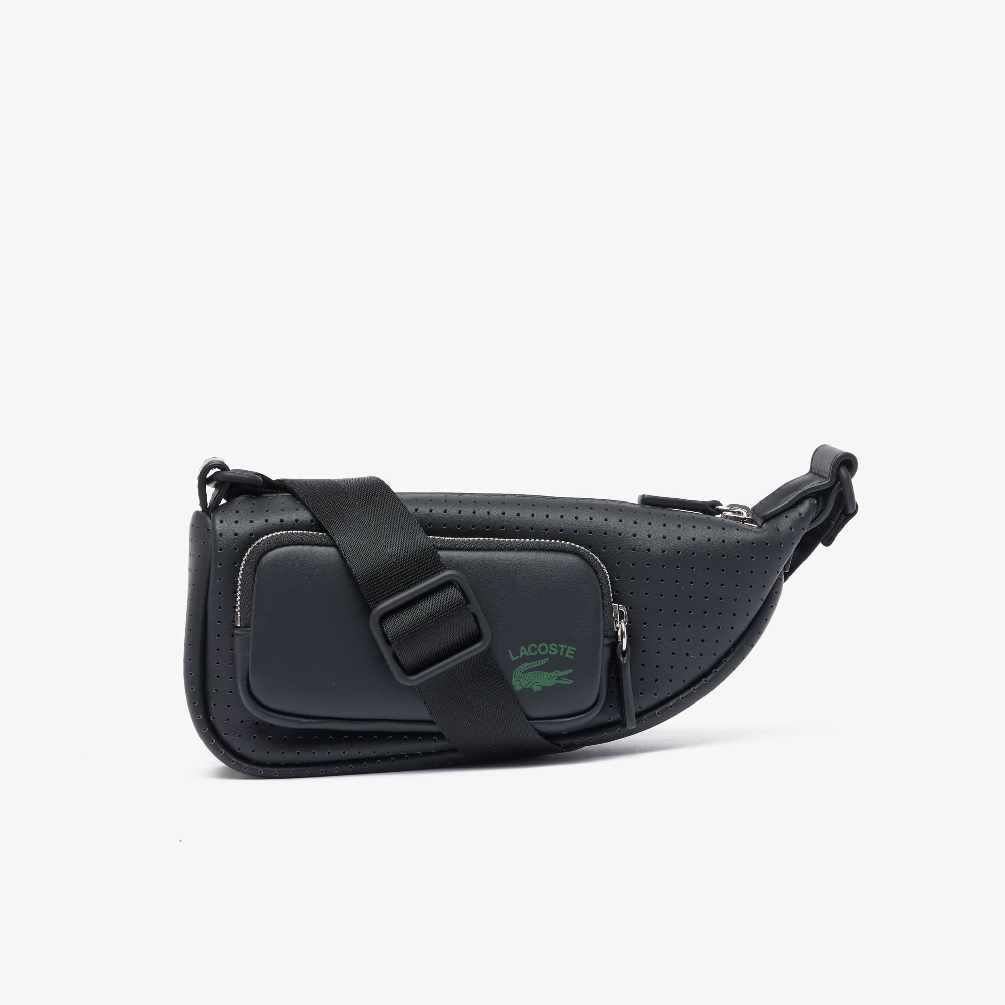 Petit sac bandoulière unisexe Lacoste avec texture perforée Sacoches & Pochettes - Noir - Lacoste - Unisex
