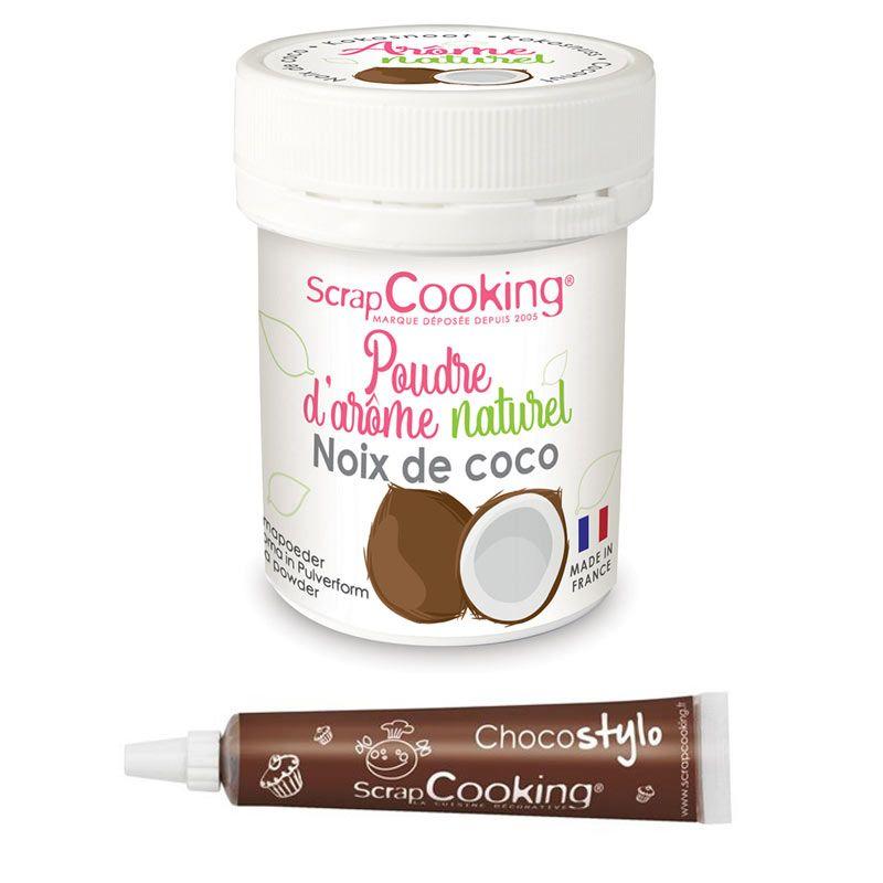 Arôme alimentaire naturel en poudre noix de coco + Stylo chocolat Scra
