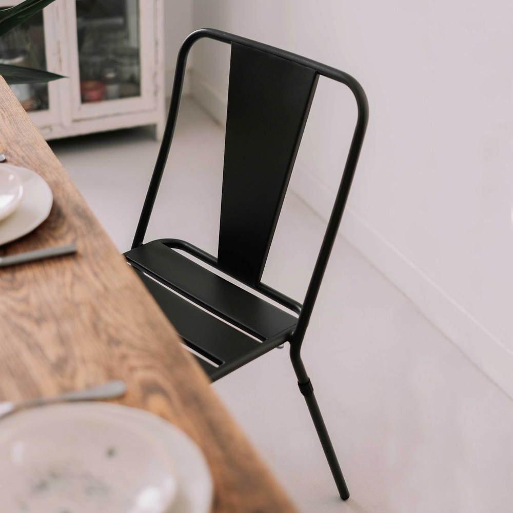 Chaise en métal anthracite