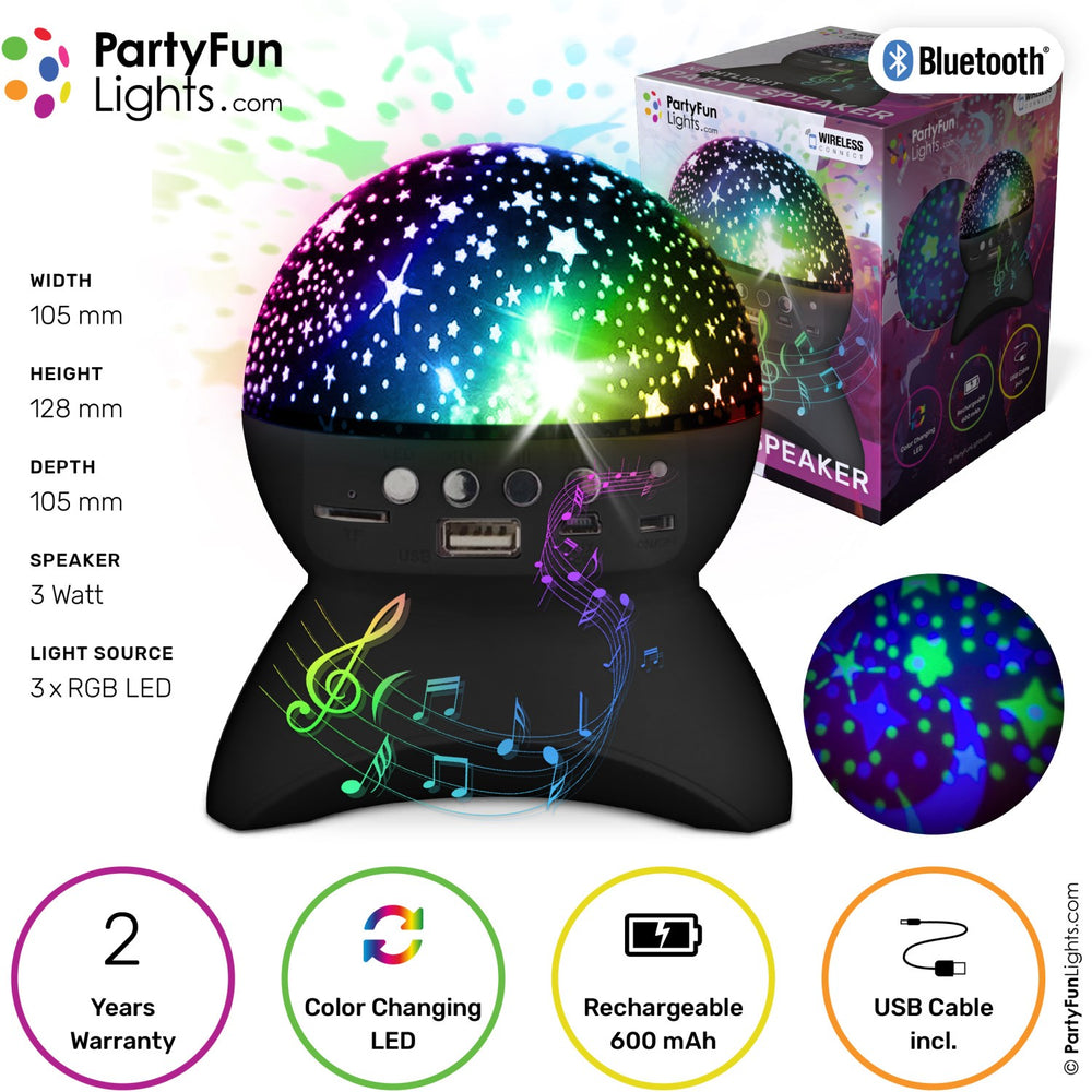 Køb Party Funlight Stjernehimmel Bluetooth Højttaler - Sort