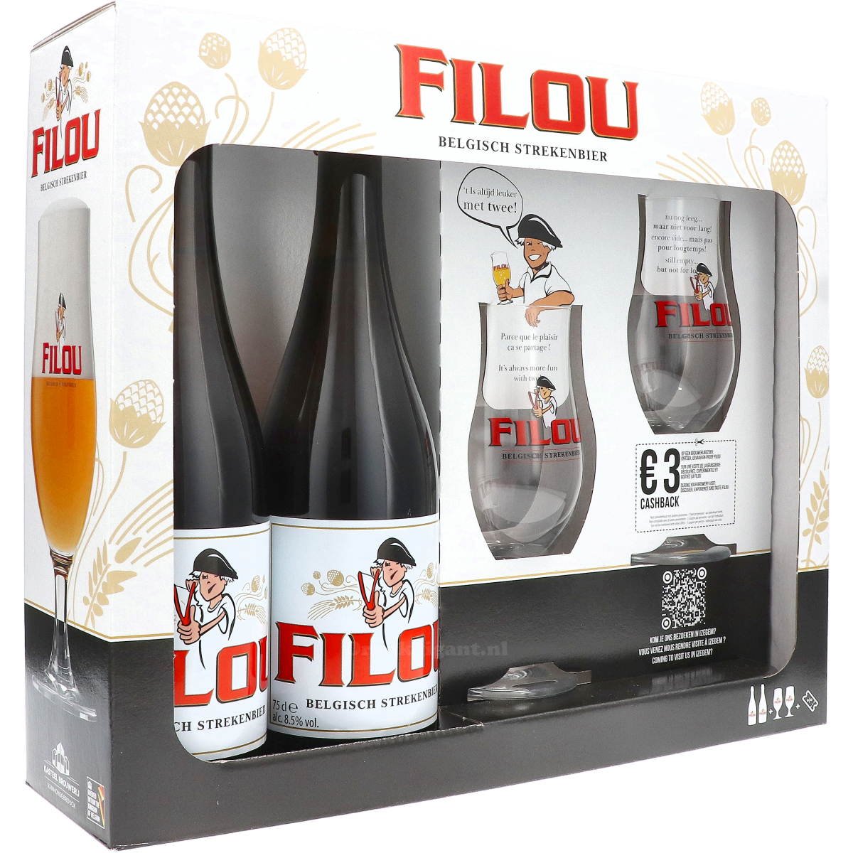 Filou Biercadeau met twee Glazen 150 cl