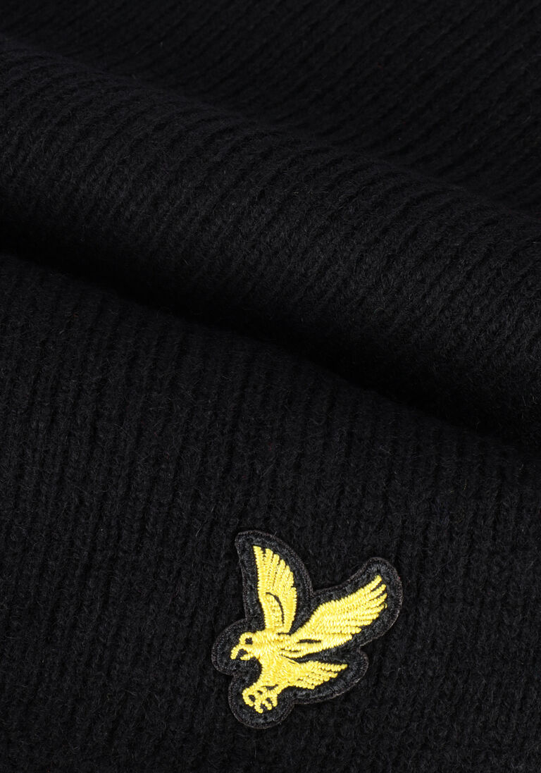 LYLE & SCOTT zwarte lyle & scott sjaal racked rib scarf