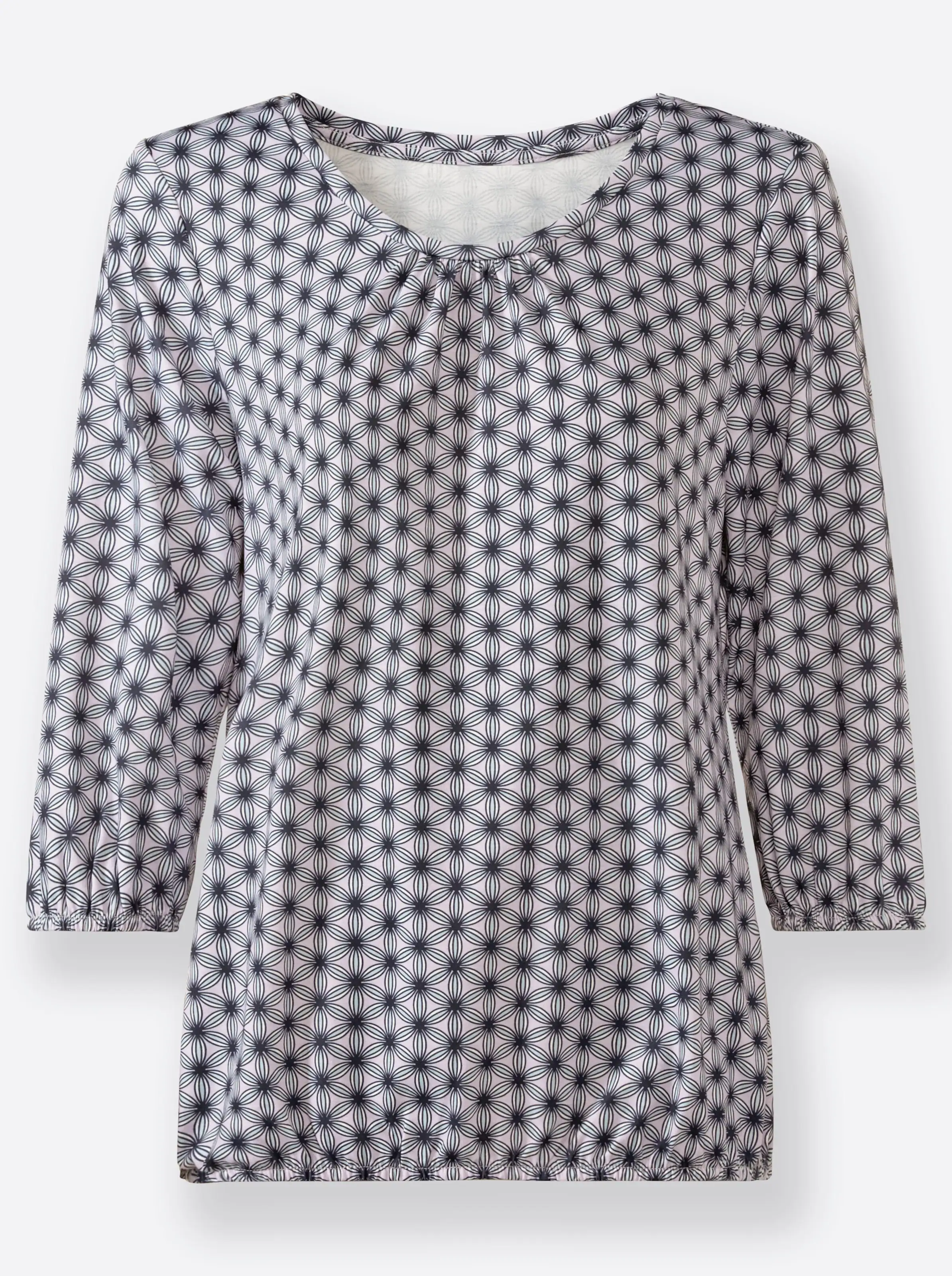 Shirt in flieder-marine-bedruckt